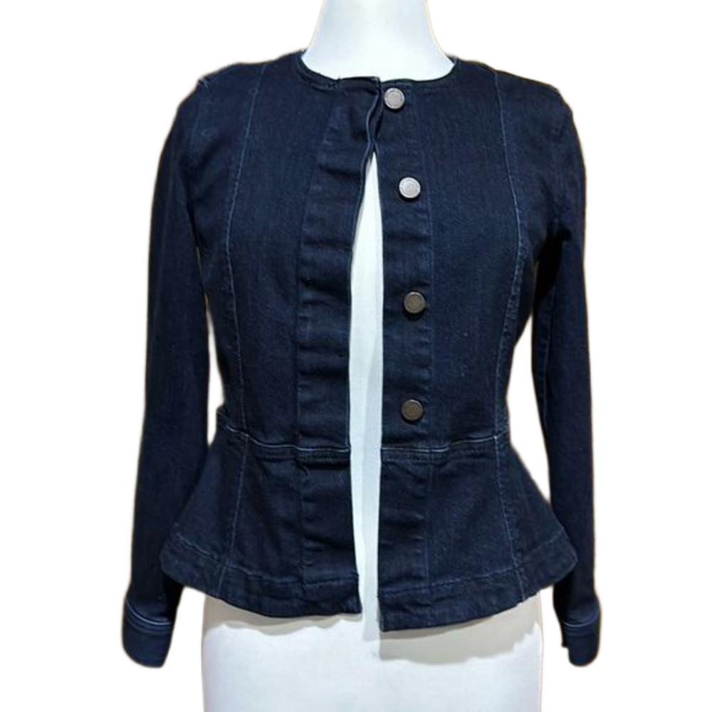 Ann Taylor Denim Peplum Jacket Size Small - EUC